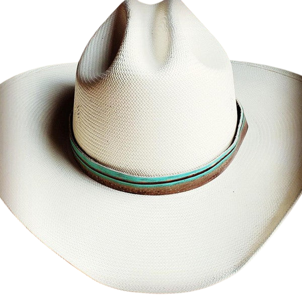 Turquoise Navajo Embossed Leather Hat Band