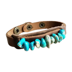 Dusty Narrow Cuff with Turquoise Regalite Stones