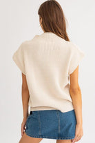 Women's Sweaters Turtle Neck Power Shoulder Sweater Vest