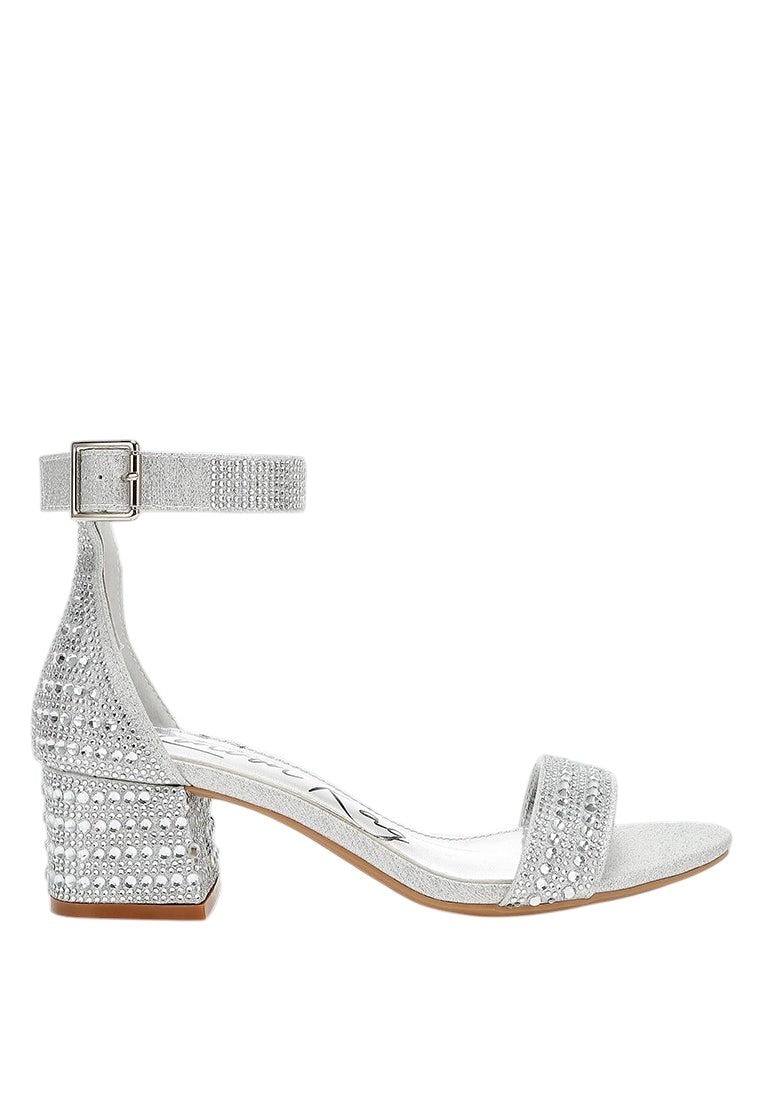 Twerky Rhinestones Embellished Block Sandals
