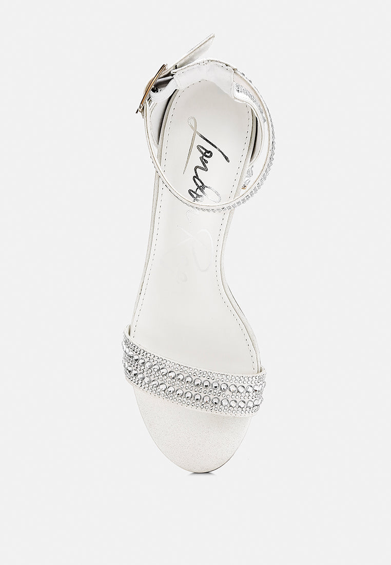 Twerky Rhinestones Embellished Block Sandals