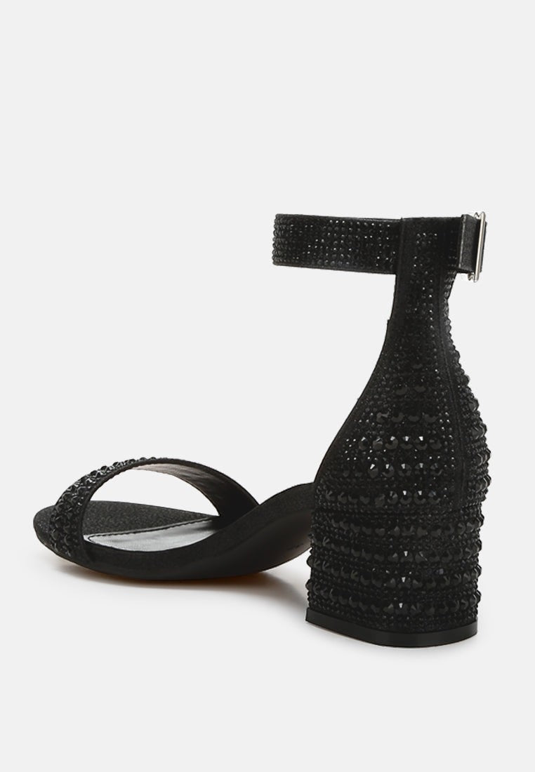 Twerky Rhinestones Embellished Block Sandals