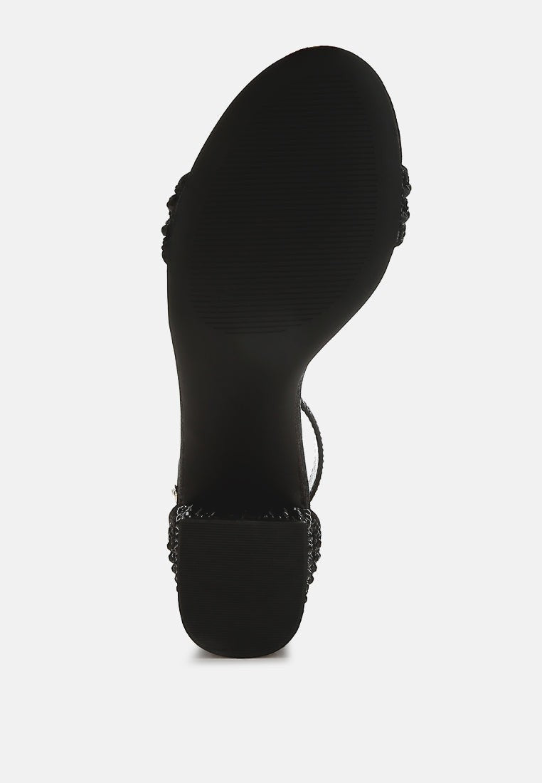 Twerky Rhinestones Embellished Block Sandals