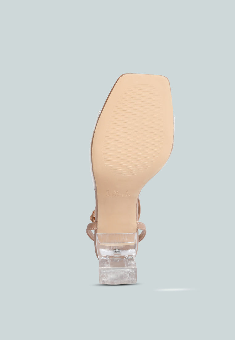 Twinkle Clear Block Heel Sandal