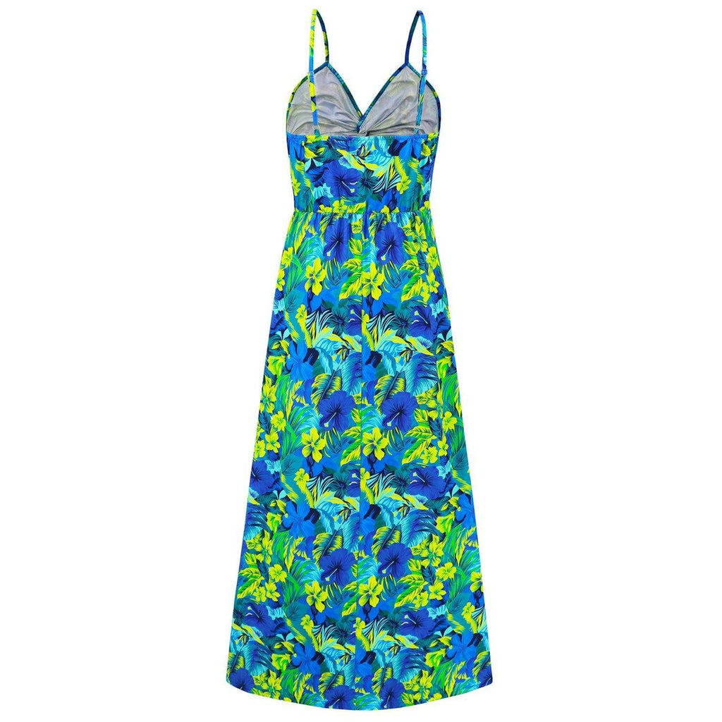 Twisted Printed V-Neck Cami Dress - VacationGrabs