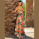 Twisted Printed V-Neck Cami Dress - VacationGrabs