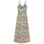 Twisted Printed V-Neck Cami Dress - VacationGrabs