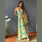 Twisted Printed V-Neck Cami Dress - VacationGrabs