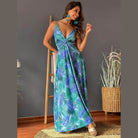 Twisted Printed V-Neck Cami Dress - VacationGrabs