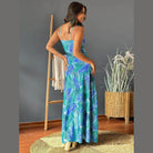 Twisted Printed V-Neck Cami Dress - VacationGrabs