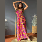 Twisted Printed V-Neck Cami Dress - VacationGrabs