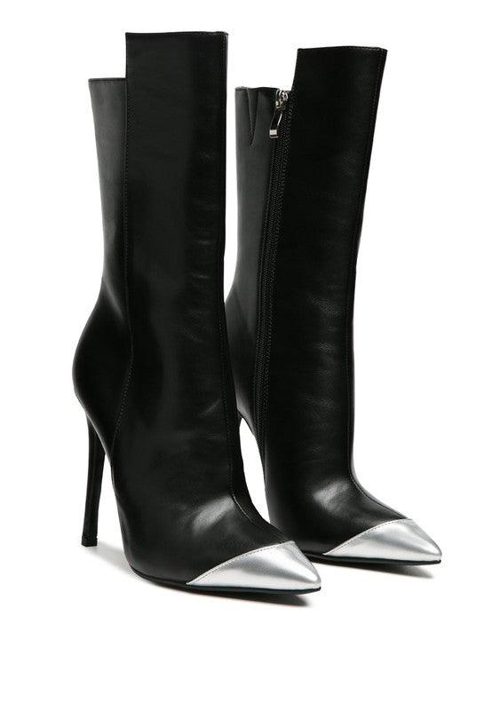 Women's Shoes - Boots Twitch Silver Dip Stiletto Boot In Black