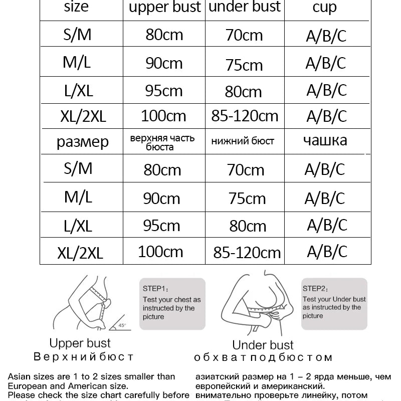 Size chart for two-piece lace underwear for travel with measurements