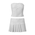 Women's polka dot two piece set, breathable fabric, perfect for summer outings
