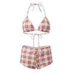 Women's plaid two piece swimsuit, ideal for beach vacations