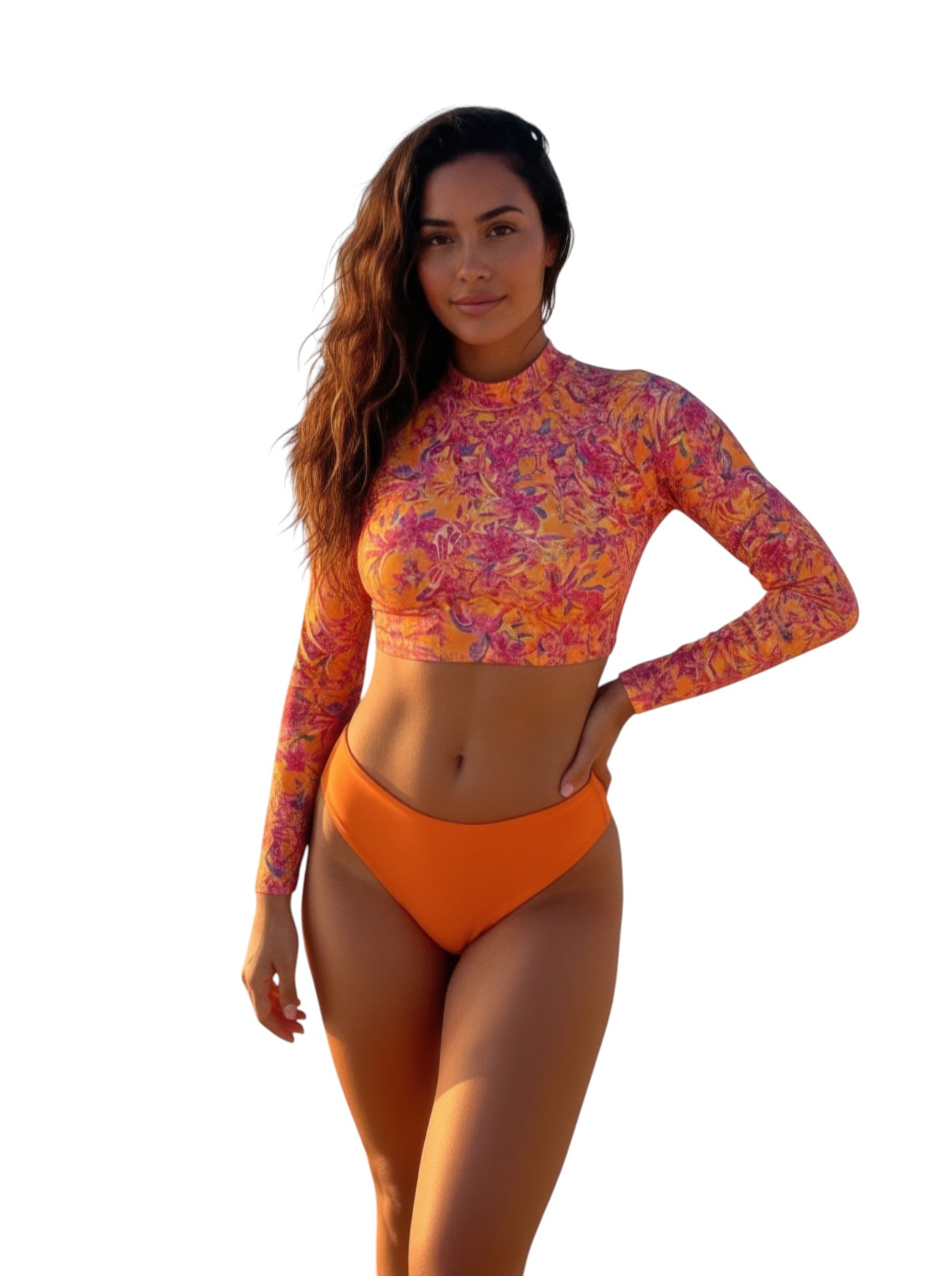 Women's two piece swimsuit in floral print, perfect for beach days