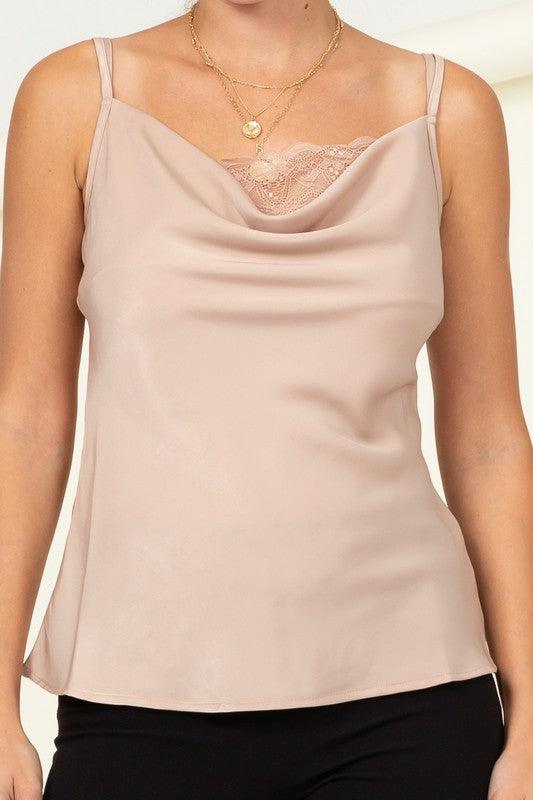 Women's Shirts Two Strap Cami With Lace Top
