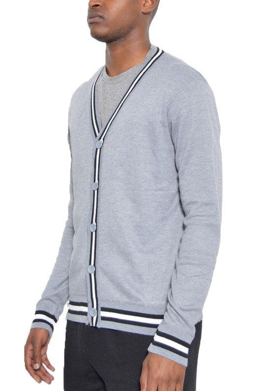 Men's Sweaters Two Stripe Cardigan
