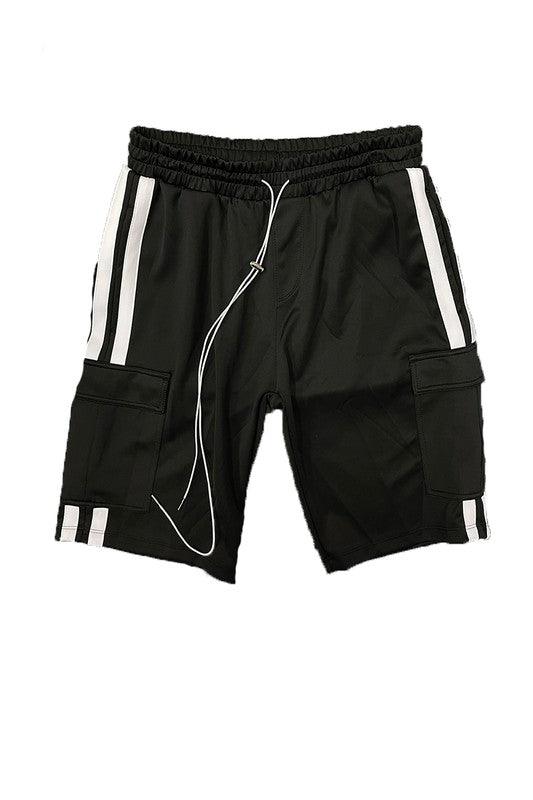 Men's Shorts Two Stripe Cargo Pouch Shorts