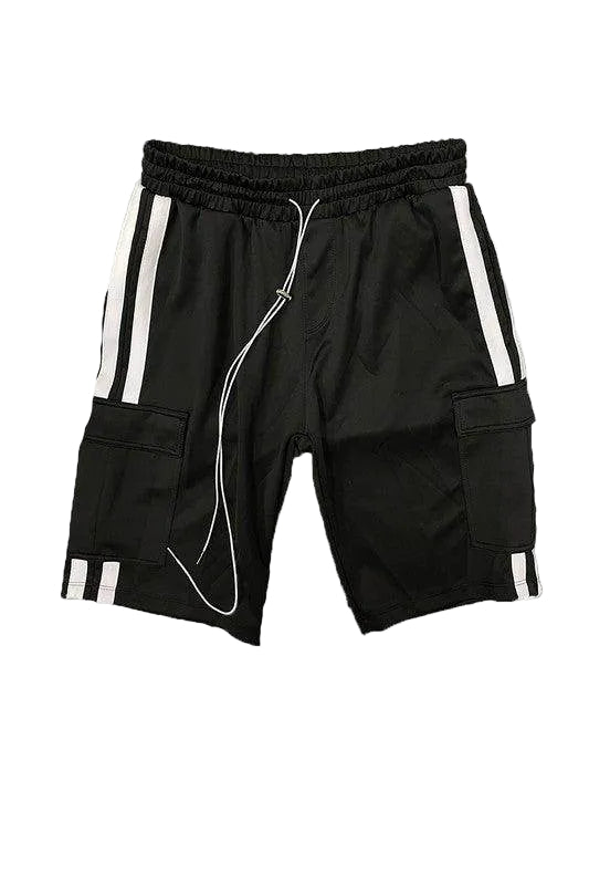 Two Stripe Cargo Pouch Shorts - VacationGrabs