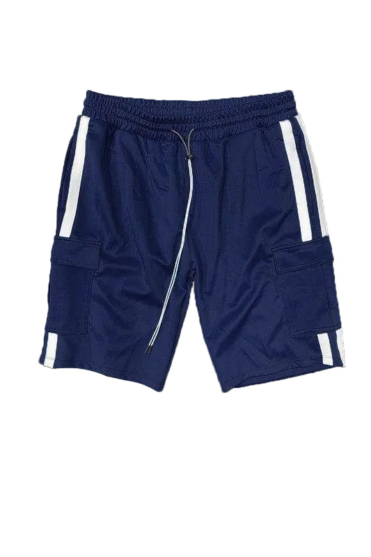 Two Stripe Cargo Pouch Shorts - VacationGrabs