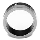 Two tone black men's ring featuring a sleek design with contrasting finishes for modern style