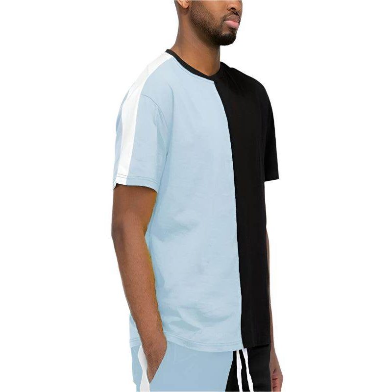 Duo Color Block Short Sleeve Tshirts - VacationGrabs