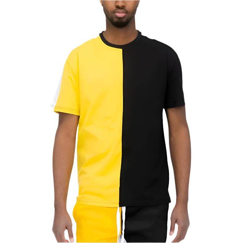 Duo Color Block Short Sleeve Tshirts - VacationGrabs