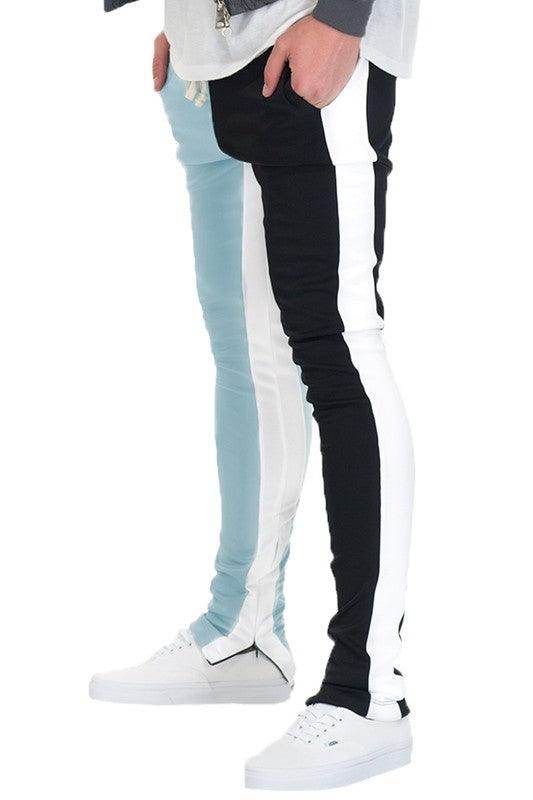 Two Tone Color Block Track Pants Joggers - VacationGrabs
