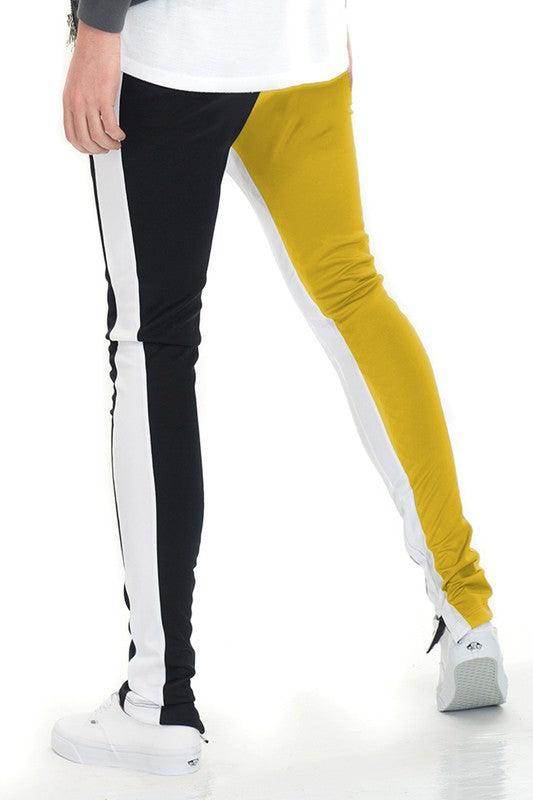 Two Tone Color Block Track Pants Joggers - VacationGrabs