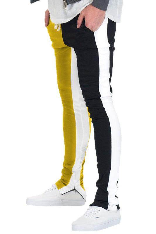 Two Tone Color Block Track Pants Joggers - VacationGrabs