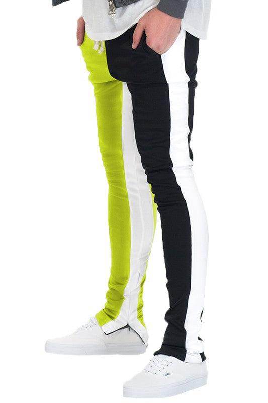 Two Tone Color Block Track Pants Joggers - VacationGrabs