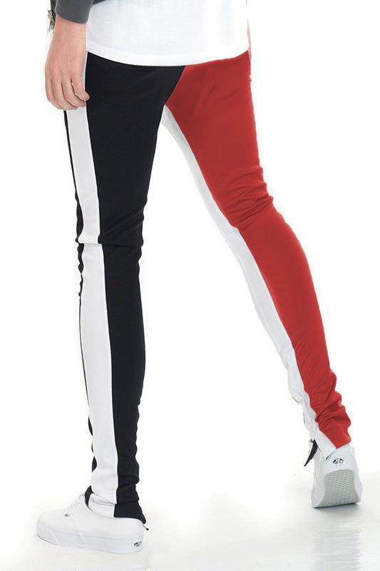 Two Tone Color Block Track Pants Joggers - VacationGrabs