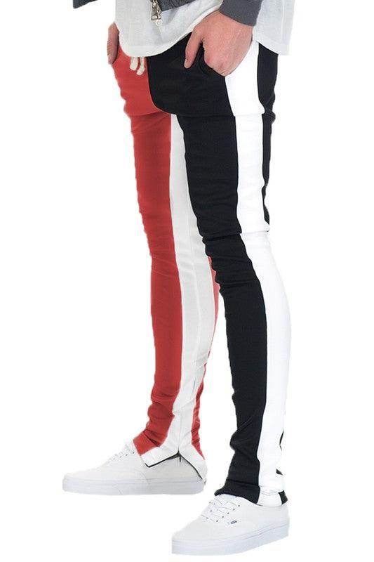 Two Tone Color Block Track Pants Joggers - VacationGrabs