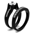 Two-tone cubic zirconia engagement ring featuring a sparkling center stone and elegant band design