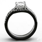 Two tone engagement rings for women featuring a sparkling center stone and elegant band design