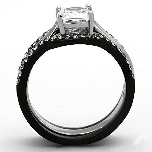 Two tone engagement rings for women featuring a sparkling center stone and elegant band design