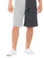 WEIV two tone summer shorts for men featuring black and white pattern with casual fit