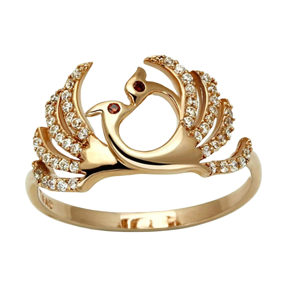 Unique 925 sterling silver rings featuring a stunning swan design with sparkling accents