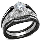 Stunning unique black and silver rings for women featuring a sparkling center stone and intricate design