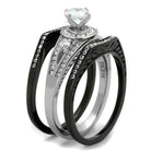 Unique black and silver rings for women featuring a dazzling center stone and intricate detailing