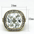Unique brass rings for women featuring a large crystal center and sparkling accents for elegance