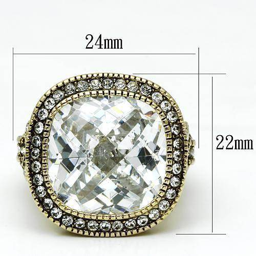 Unique brass rings for women featuring a large crystal center and sparkling accents for elegance
