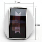 Unique designer silver ring for women featuring a large geometric gemstone centerpiece in a sleek setting