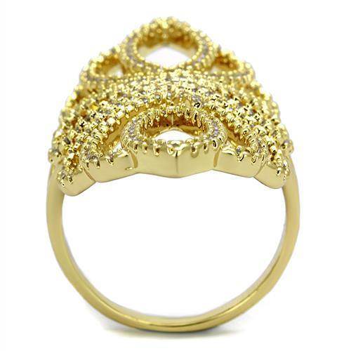 Unique gold brass ring design with intricate detailing for stylish women