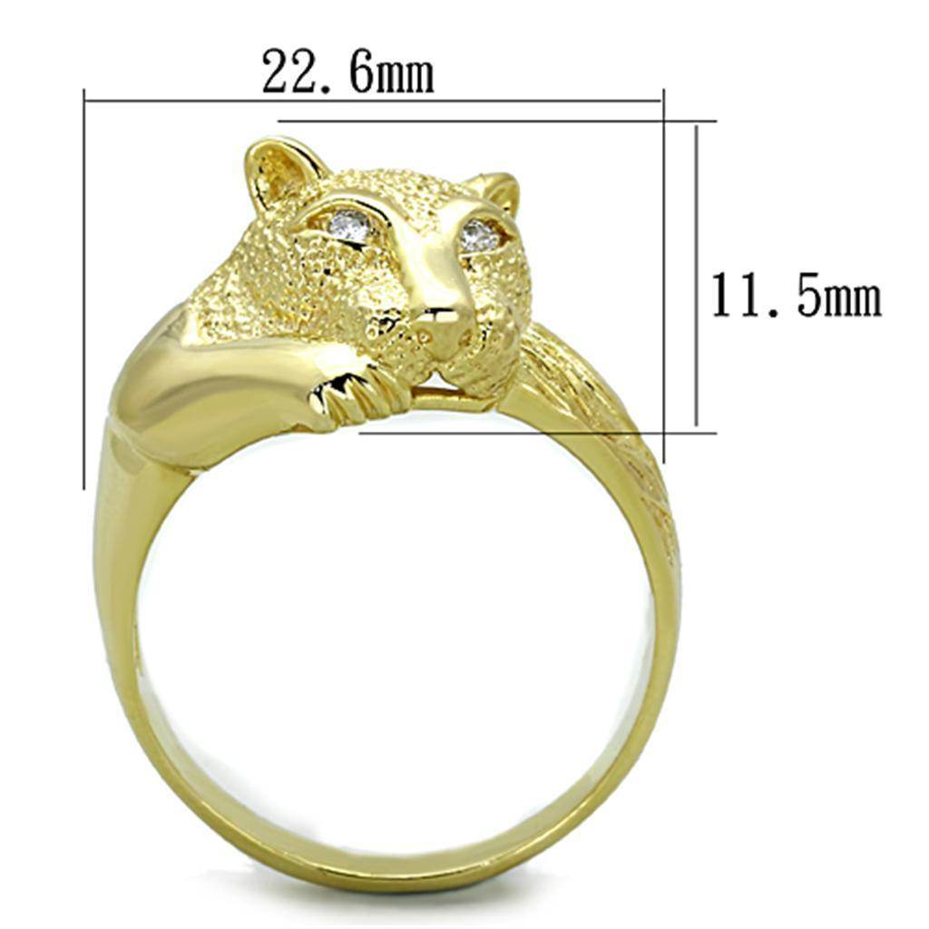 Unique gold panther jewelry ring featuring detailed panther design and sparkling accents