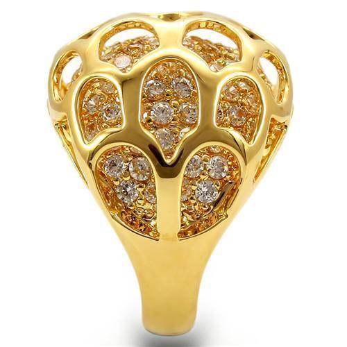 Unique gold statement ring featuring intricate design and sparkling gems for a bold fashion statement