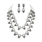 LA Jewelry Plaza unique gothic skull jewelry set with rhinestone accented skull necklace and earrings