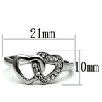 unique intertwined heart ring in silver, perfect for romantic occasions