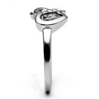 Women's silver unique intertwined heart ring for romantic occasions